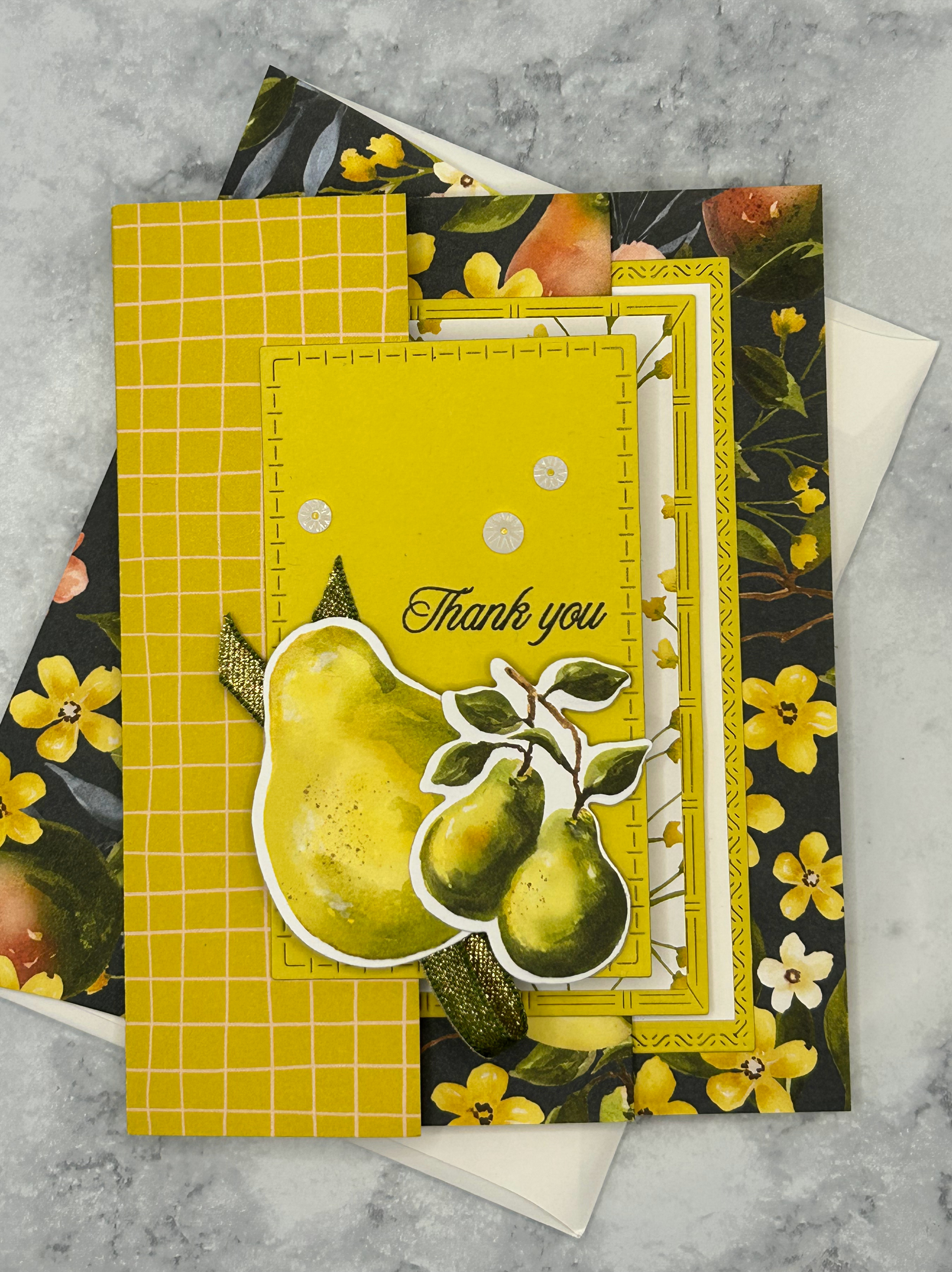Stampin’ Up Painterly Pears Accordion Fun Fold Thank You Card ...